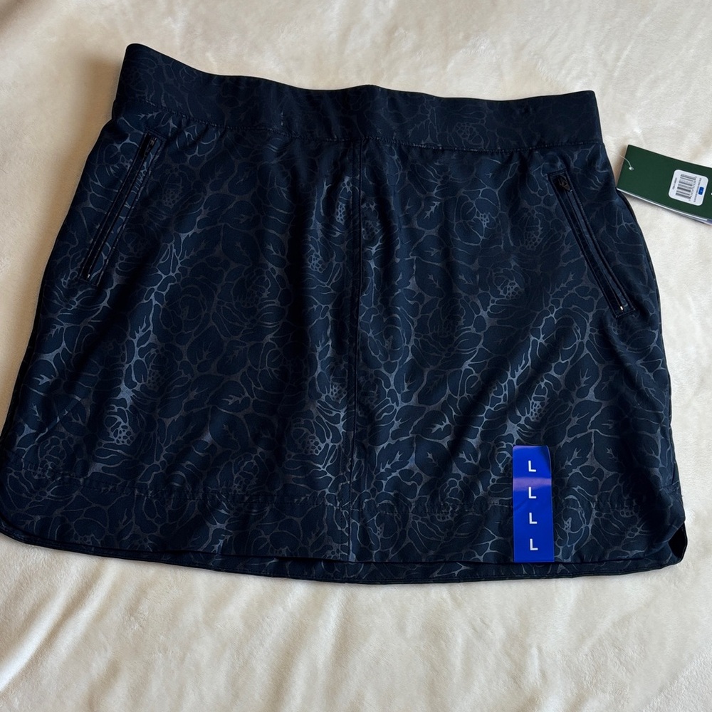 NWT! Women's ORVIS Travel Skort Aline Floral Black Skirt - Sassy! Large